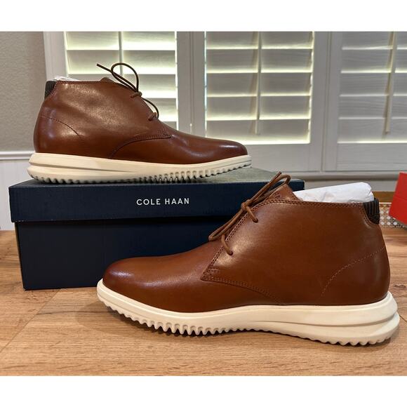 Cole Haan Men's Grand+Chukka Boots British Tan Leather Size 11.5 NIB Lightweight - Picture 9 of 14